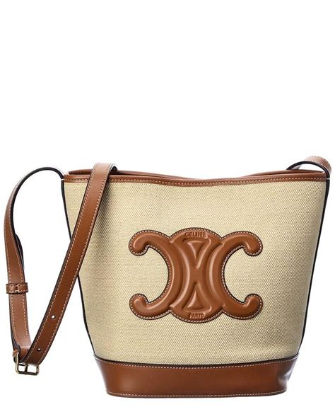 celine small bucket in triomphe canvas|celine canvas handbags.